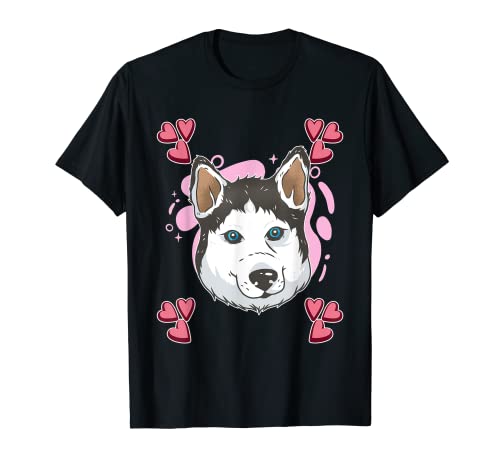 Damen Husky Zeichnung Mädchen Husky T-Shirt Damen Husky Zeichnung Mädchen Husky T-Shirt von Funny Husky Merch for Girls & Women