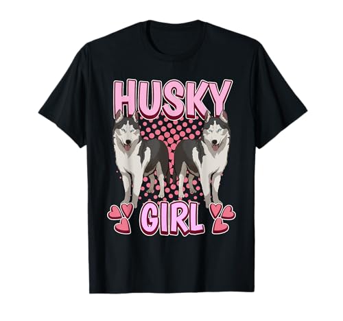 Husky Mädchen Husky Girl Hundehalter Huskys T-Shirt Husky Mädchen Husky Girl Hundehalter Huskys T-Shirt von Funny Husky Stuff