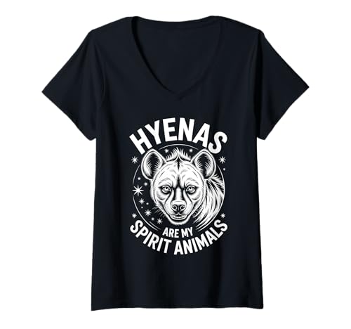 Damen Hyänen Geist Tiere Lustige Hyäne T-Shirt mit V-Ausschnitt Damen Hyänen Geist Tiere Lustige Hyäne T-Shirt mit V-Ausschnitt von Funny Hyenas Cool Hyena Designs