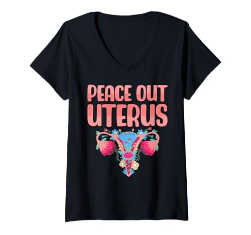 Damen Uteruskrebsüberlebender Uterusentfernung Hysterektomie Erholung T-Shirt mit V-Ausschnitt Damen Uteruskrebsüberlebender Uterusentfernung Hysterektomie Erholung T-Shirt mit V-Ausschnitt von Funny Hysterectomy Recovery Tees