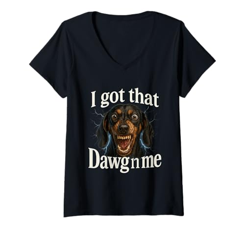 Damen I Got That Dawg In Me Meme T-Shirt Beagle Shirt T-Shirt mit V-Ausschnitt von Funny I Got That Dog In Me Shirt Dog Lovers