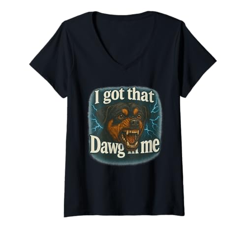Damen I Got That Dawg In Me Meme T-Shirt Pit Bull Terrier Shirt T-Shirt mit V-Ausschnitt Damen I Got That Dawg In Me Meme T-Shirt Pit Bull Terrier Shirt T-Shirt mit V-Ausschnitt von Funny I Got That Dog In Me Shirt Dog Lovers