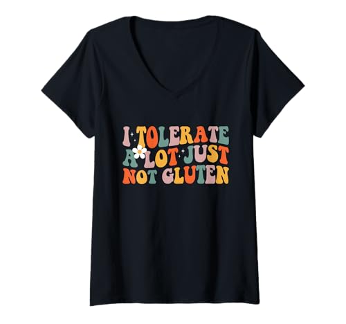 Damen Ich vertrage viel, nur kein Gluten T-Shirt mit V-Ausschnitt Damen Ich vertrage viel, nur kein Gluten T-Shirt mit V-Ausschnitt von Funny I Tolerate A Lot Just Not Gluten