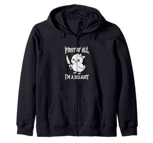 Zuallererst bin ich ein entzückendes süßes Mädchen mit einem Messer Kapuzenjacke Zuallererst bin ich ein entzückendes süßes Mädchen mit einem Messer Kapuzenjacke von Funny I'm a Delight Tees and Gifts