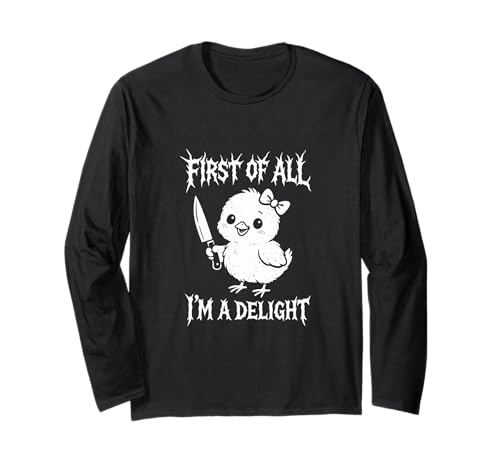 Zuallererst bin ich ein entzückendes süßes Mädchen mit einem Messer Langarmshirt Zuallererst bin ich ein entzückendes süßes Mädchen mit einem Messer Langarmshirt von Funny I'm a Delight Tees and Gifts