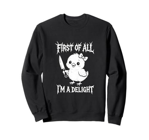 Zuallererst bin ich ein entzückendes süßes Mädchen mit einem Messer Sweatshirt von Funny I'm a Delight Tees and Gifts