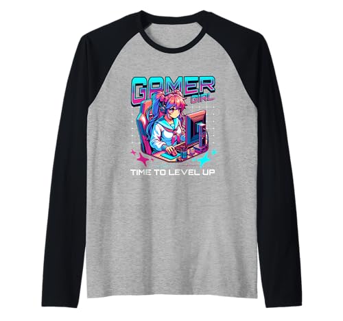 Gamer Girl Time to Level Up Videospiel Mädchen Gaming B-Day Raglan Gamer Girl Time to Level Up Videospiel Mädchen Gaming B-Day Raglan von Funny I'ts My Birthday Video Gamer Gifts tees