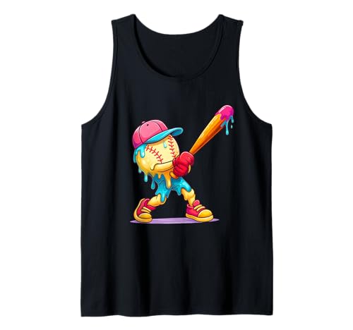 Baseball Ice Cream Drip Sport Spieler & Fans Jungen Mädchen Tank Top Baseball Ice Cream Drip Sport Spieler & Fans Jungen Mädchen Tank Top von Funny Ice Cream Baseball Dripping Staff & Coaches
