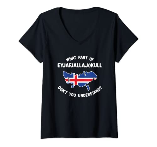 Damen Welche Teil von Eyjafjallajökull haben Sie nicht verstanden T-Shirt mit V-Ausschnitt Damen Welche Teil von Eyjafjallajökull haben Sie nicht verstanden T-Shirt mit V-Ausschnitt von Funny Iceland Gifts