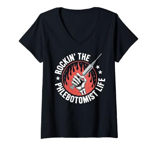 Damen IV PICC Funny Rocking The Phlebotomist Life T-Shirt mit V-Ausschnitt Damen IV PICC Funny Rocking The Phlebotomist Life T-Shirt mit V-Ausschnitt von Funny Infusion Nurse
