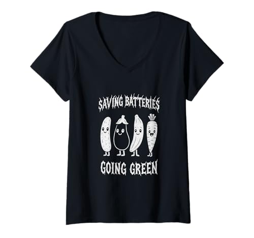 Damen Batterien sparen Gurke Banane Funny Innuendo T-Shirt mit V-Ausschnitt Damen Batterien sparen Gurke Banane Funny Innuendo T-Shirt mit V-Ausschnitt von Funny Innuendo Tees