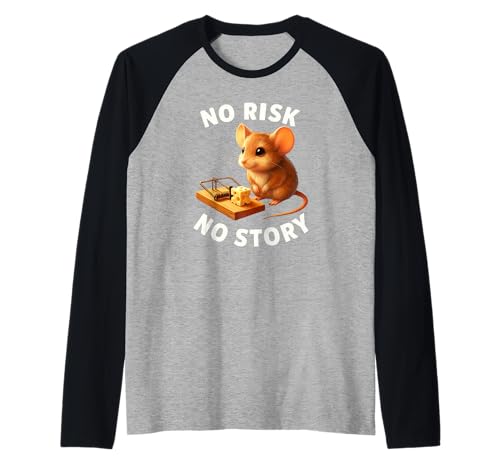 No Risk No Story Cute Mouse Motivationsgeschenk für Herren und Damen Raglan No Risk No Story Cute Mouse Motivationsgeschenk für Herren und Damen Raglan von Funny Inspirational Rat Birthday Holiday Present
