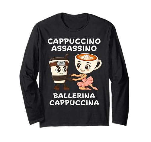 Cappuccino Assassino Ballerina Italienisch Brainrot Meme Kinder Langarmshirt Cappuccino Assassino Ballerina Italienisch Brainrot Meme Kinder Langarmshirt von Funny Internet Humor Birthday or Couple Matching