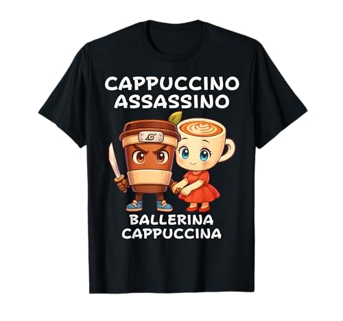 Cappuccino Assassino Ballerina Italiano Brainrot Meme für Kinder T-Shirt Cappuccino Assassino Ballerina Italiano Brainrot Meme für Kinder T-Shirt von Funny Internet Humor Cute Family Matching Boy Girl