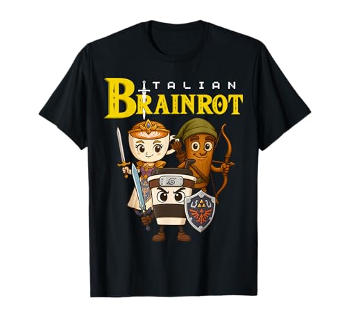 Italienisches Brainrot Meme Charakter Retro Gamer Art Design Kinder T-Shirt Italienisches Brainrot Meme Charakter Retro Gamer Art Design Kinder T-Shirt von Funny Internet Humor Meme Gaming Game Lover Kids