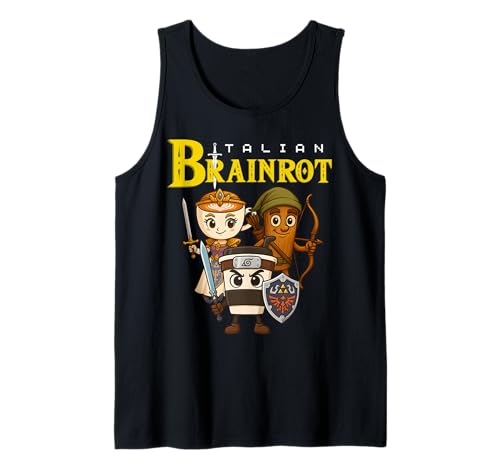Italienisches Brainrot Meme Charakter Retro Gamer Art Design Kinder Tank Top Italienisches Brainrot Meme Charakter Retro Gamer Art Design Kinder Tank Top von Funny Internet Humor Meme Gaming Game Lover Kids