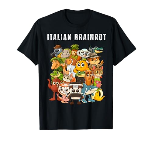 Italian Brainrot Meme Characters Cute Anime Pastell Art Kids T-Shirt Italian Brainrot Meme Characters Cute Anime Pastell Art Kids T-Shirt von Funny Internet Humor Meme Lovers Trendy Costume
