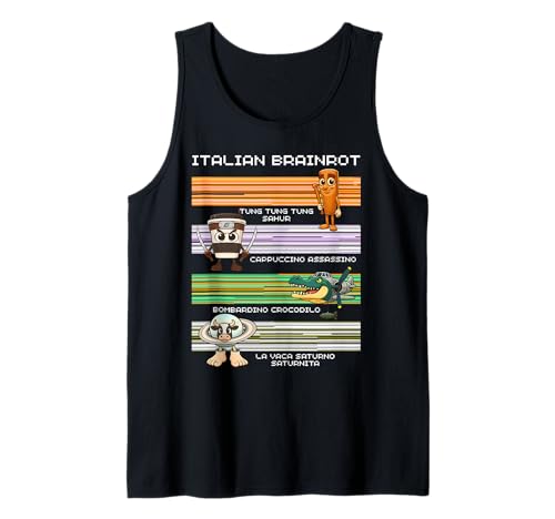 Italienisches Brainrot-Meme, lustiger Kompilationscharakter, Generation Z, Kinder Tank Top von Funny Internet Humor Trendy Retro Gaming Design