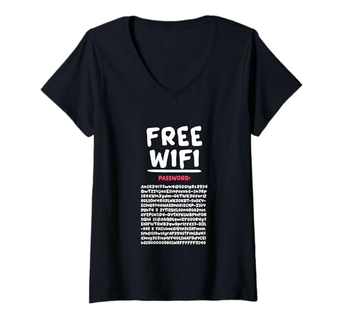 Damen Lustiges kostenloses WLAN, kostenloses Internet, lustiges Passwort, Hacker-Party T-Shirt mit V-Ausschnitt Damen Lustiges kostenloses WLAN, kostenloses Internet, lustiges Passwort, Hacker-Party T-Shirt mit V-Ausschnitt von Funny Internet Meme Designs