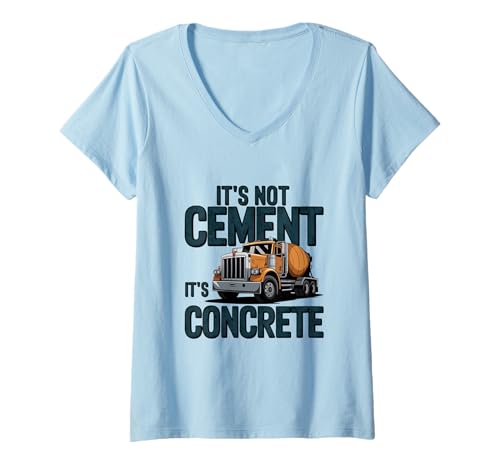 Damen Es ist kein Zement, es ist Beton, Baumeister, Humor T-Shirt mit V-Ausschnitt Damen Es ist kein Zement, es ist Beton, Baumeister, Humor T-Shirt mit V-Ausschnitt von Funny It's Not Cement It's Concrete Gifts Apparel