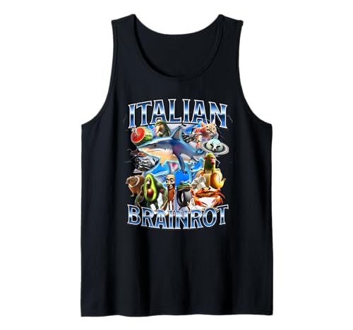 Tralalero Tralala Italian Brainrot Lustiges Hai-Meme für Kinder Tank Top Tralalero Tralala Italian Brainrot Lustiges Hai-Meme für Kinder Tank Top von Funny Italian Brainrot Gen Z Humor Meme Men Women