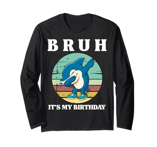 Bruh It's My Birthday Dabbing Cute Tralalelo Tralala Kids Langarmshirt von Funny Italian Brainrot Meme Bday Party Costume Kid