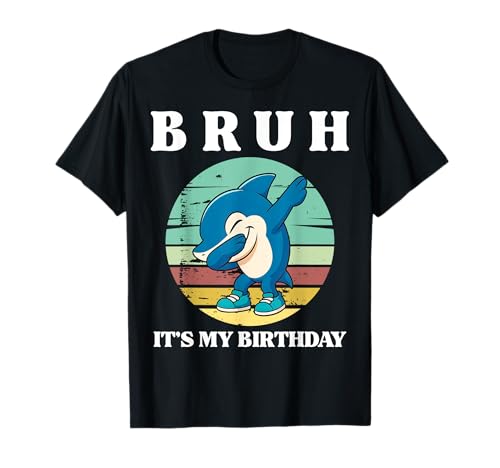 Bruh It's My Birthday Dabbing Cute Tralalelo Tralala Kids T-Shirt von Funny Italian Brainrot Meme Bday Party Costume Kid