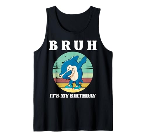 Bruh It's My Birthday Dabbing Cute Tralalelo Tralala Kids Tank Top von Funny Italian Brainrot Meme Bday Party Costume Kid