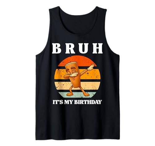 Bruh It's My Birthday Dabbing Tung Tung Sahur Kinder Jungen Tank Top von Funny Italian Brainrot Meme Bday Party Costume Kid