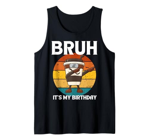 Bruh It's My Birthday Dabbing Cappuccino Assassino Kinder Jungen Tank Top Bruh It's My Birthday Dabbing Cappuccino Assassino Kinder Jungen Tank Top von Funny Italian Brainrot Meme Birthday Party Outfit
