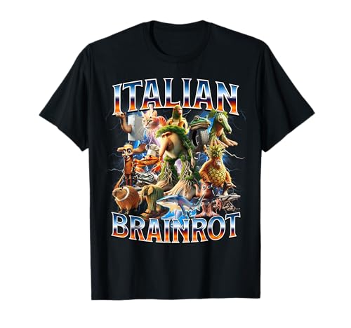 Italienisch-Brainrot AI Generated Animals Gen Z Männer Frauen Jugend T-Shirt Italienisch-Brainrot AI Generated Animals Gen Z Männer Frauen Jugend T-Shirt von Funny Italian Brainrot Tee Design.