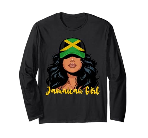 Jamaikanisches Mädchen, Jamaika-Flagge, stolze Afro-Jamaikanische Frauen Langarmshirt Jamaikanisches Mädchen, Jamaika-Flagge, stolze Afro-Jamaikanische Frauen Langarmshirt von Funny Jamaica For Men Women Kids Jamaican Outfit