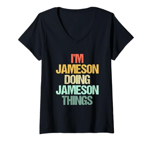 Damen I'm Jameson Doing Jameson Things - Lustiger Spruch Name Jameson T-Shirt mit V-Ausschnitt Damen I'm Jameson Doing Jameson Things - Lustiger Spruch Name Jameson T-Shirt mit V-Ausschnitt von Funny Jameson Sayings & Funny Jameson Designs