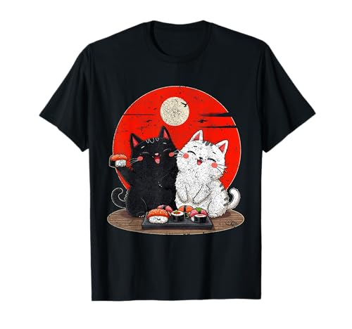 Cartoon Katze isst Sushi Shirt Damen Herren Kinder Niedlich Japanisch T-Shirt Cartoon Katze isst Sushi Shirt Damen Herren Kinder Niedlich Japanisch T-Shirt von Funny Japanese Cat Shirt & Sushi Lover Gifts