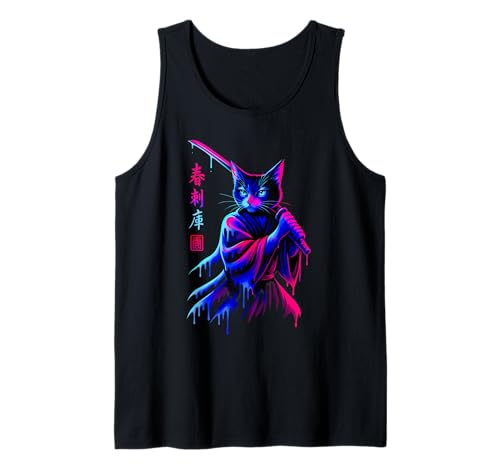 Samurai-Katze, japanischer Krieger, Tropfkunst, Herren, Damen, Kinder Tank Top Samurai-Katze, japanischer Krieger, Tropfkunst, Herren, Damen, Kinder Tank Top von Funny Japanese Graphic Gifts