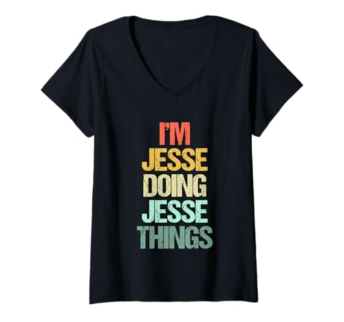 Damen I'm Jesse Doing Jesse Things - Lustiger Spruch Cool Name Jesse T-Shirt mit V-Ausschnitt von Funny Jesse Sayings & Funny Jesse Designs