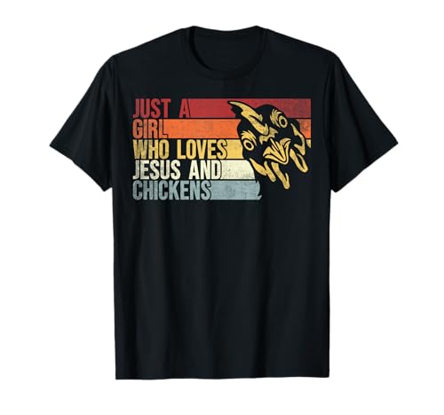 Nur ein Mädchen, das Jesus und Hühner liebt. Jesus, Hühnchen T-Shirt Nur ein Mädchen, das Jesus und Hühner liebt. Jesus, Hühnchen T-Shirt von Funny Jesus And Chicken Lover For Women And Girls