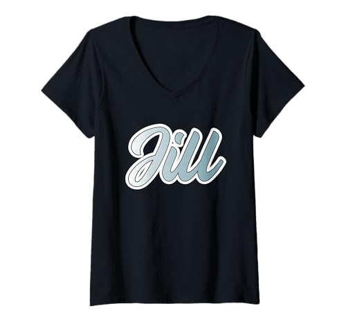 Damen First Name Jill Team Jill Athletic College-Style Gradient T-Shirt mit V-Ausschnitt Damen First Name Jill Team Jill Athletic College-Style Gradient T-Shirt mit V-Ausschnitt von Funny Jill Given Name Gift Ideas