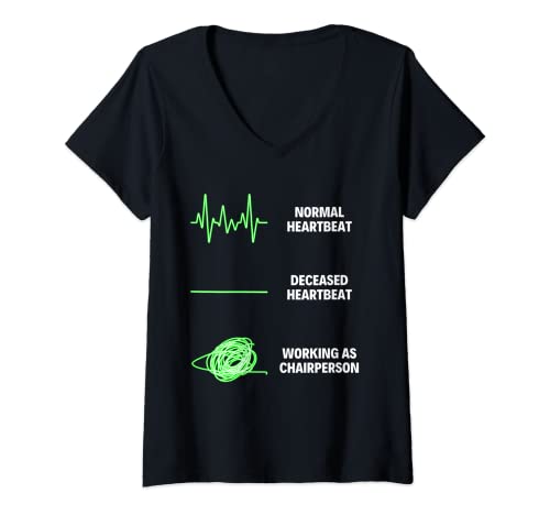 Damen Vorsitzende, Arbeiter, lustiger Vorsitzer, Jobs Chairperson T-Shirt mit V-Ausschnitt Damen Vorsitzende, Arbeiter, lustiger Vorsitzer, Jobs Chairperson T-Shirt mit V-Ausschnitt von Funny Jobs And Professions Sayings
