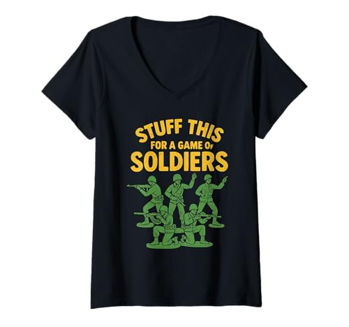 Damen Lustiger sarkastischer Witz Väter Soldaten Männer Snarky Humor T-Shirt mit V-Ausschnitt Damen Lustiger sarkastischer Witz Väter Soldaten Männer Snarky Humor T-Shirt mit V-Ausschnitt von Funny Joke Designs For Men and Women