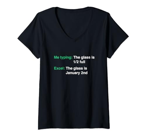 Damen Excel Table Fail - Lustiger Tabellenkalkulationsfehler Office Humor T-Shirt mit V-Ausschnitt von Funny Joke Gifts For Sarcastic Humor Lovers