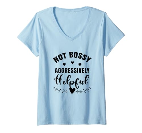Damen Not Bossy Aggressively Helpful Boss Mom Women Motivational T-Shirt mit V-Ausschnitt Damen Not Bossy Aggressively Helpful Boss Mom Women Motivational T-Shirt mit V-Ausschnitt von Funny Joke Im Not Bossy Leadership Lady Quote