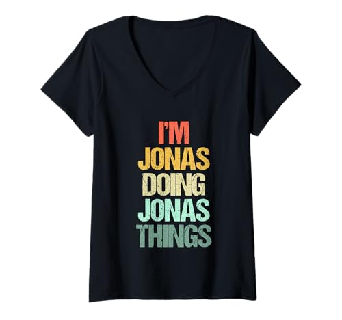 Damen I'm Jonas Doing Jonas Things - Lustiger Spruch Cool Name Jonas T-Shirt mit V-Ausschnitt Damen I'm Jonas Doing Jonas Things - Lustiger Spruch Cool Name Jonas T-Shirt mit V-Ausschnitt von Funny Jonas Sayings & Funny Jonas Designs