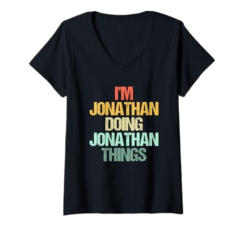 Damen I'm Jonathan Doing Jonathan Things - Lustiger Spruch Name Jonathan T-Shirt mit V-Ausschnitt Damen I'm Jonathan Doing Jonathan Things - Lustiger Spruch Name Jonathan T-Shirt mit V-Ausschnitt von Funny Jonathan Sayings & Funny Jonathan Designs