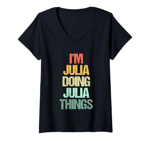 Damen I'm Julia Doing Julia Things - Lustiger Spruch Niedlicher Name Julia T-Shirt mit V-Ausschnitt Damen I'm Julia Doing Julia Things - Lustiger Spruch Niedlicher Name Julia T-Shirt mit V-Ausschnitt von Funny Julia Sayings & Funny Julia Designs