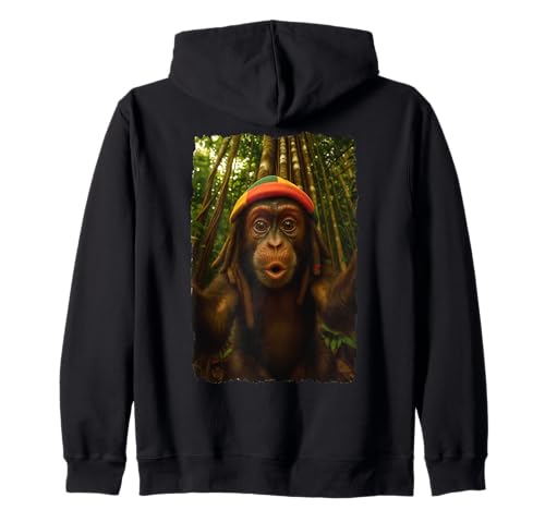 Rasta Affe Selfie versteckt sich vor Bany Mama Face Meme Kapuzenjacke Rasta Affe Selfie versteckt sich vor Bany Mama Face Meme Kapuzenjacke von Funny Jungle Vibes Monkey Face Humor Tee