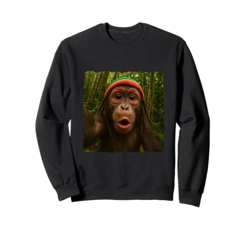 Rasta Affe Selfie versteckt sich vor Bany Mama Face Meme Sweatshirt Rasta Affe Selfie versteckt sich vor Bany Mama Face Meme Sweatshirt von Funny Jungle Vibes Monkey Face Humor Tee