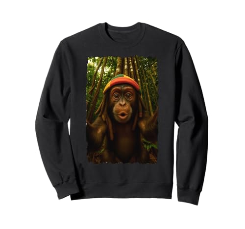 Rasta Affe Selfie versteckt sich vor Bany Mama Face Meme Sweatshirt Rasta Affe Selfie versteckt sich vor Bany Mama Face Meme Sweatshirt von Funny Jungle Vibes Monkey Face Humor Tee