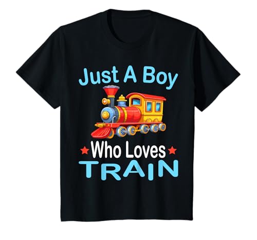 Kinder Nur EIN Junge, der Züge liebt, Lustiger Eisenbahnliebhaber T-Shirt Kinder Nur EIN Junge, der Züge liebt, Lustiger Eisenbahnliebhaber T-Shirt von Funny Just A Boy Who Loves Trains