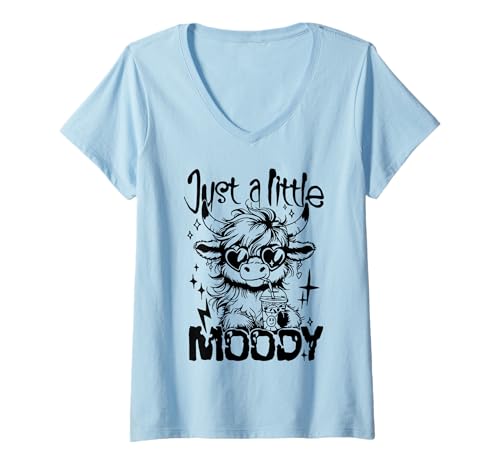 Damen Nur EIN bisschen launisch T-Shirt mit V-Ausschnitt Damen Nur EIN bisschen launisch T-Shirt mit V-Ausschnitt von Funny Just A Little Moody Tee Shirt